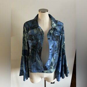 NWT - L - FT INC - Imitation Blue Denim Women's blouse